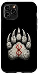 Coque pour iPhone 11 Pro Berserker Ours Pattes d'ours Rune de Berserk Symbole Viking