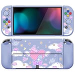 PlayVital ZealProtect Soft Protective Case for Nintendo Switch OLED, Flexible Protector Joycon Grip Cover for Nintendo Switch OLED with Thumb Grips & ABXY Direction Button Caps - Fantasy Bunny & Bear