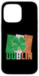 iPhone 14 Pro Max Shamrock Clover On Vintage Irish Flag Dublin Ireland Pride Case