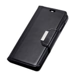 Mipcase Flip Phone Case with Magnetic Buckle, Leather Phone Cover with Card Slots and Wallet, Shockproof Kickstand Phone Shell for Wiko Lenny 5 (Black)