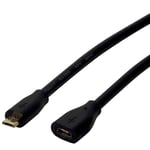 LogiLink C¿ble de rallonge micro USB 2.0, 0,5 m, noir