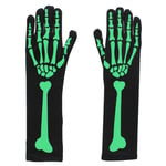 Glow In The Dark Long Sleeve Skeleton Gloves - Amazing Halloween Accessory