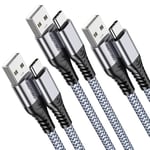 [3 Pack,1M] iPhone 16/15 USB C 3.1A Fast Charging Cable, USB A to USB C Fast Charger Cable, Type C Charger Cable for iPhone16/16 plus/16 Pro /16 Pro Max, Samsung S21 S22 S23+ S23 Ultra S20 S10 S9,ect.