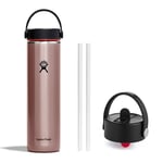 Hydro Flask Lightweight Wide Mouth Trail Series™ + Straw Cap, 710 ml (24oz), Quartz