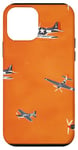 Coque pour iPhone 12 mini Drapeau américain minimaliste orange tropical P-51 Mustang de la Seconde Guerre mondiale