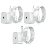 Laddare för iPhone - Snabbladdare - Adapter + Kabel 20W USB-C Vit 3-pack iPhone 3-Pack iPhone