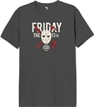 Friday the 13th Men's Uxfridmts002 T-Shirt, Charcoal, S