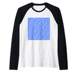 Climbing Vine Leaves In Blue On Light Blue Raglan Baseball Tee