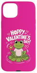 iPhone 15 Plus Happy Valentines Day Boy Girl Love Cute Frog Costume Outfit Case