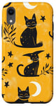 Coque pour iPhone XR Carte de tarot vintage jaune avec chapeau de sorcière tropicale et