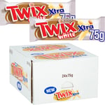 Twix Xtra White Chocolate Biscuit Twin New Bars 24 x 75g CARAMEL UK - Full Box