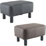 Mediawave Store - Repose-Pieds Pouf Rectangulaire Faux Cuir Pieds en Bois ou Tabouret de Chambre Couleur: Marron