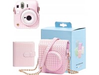 Loveinstant 2-I-1 Etui For Fuji Instax Mini 12 + Album For 64 Bilder / Rosa