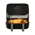 Instant VersaZone Air Fryer comes with XXL Single and Double Air Frying ClearCook Drawers complete with 8 Smart Programmes - Air Fry, Bake, Roast, Grill, Dehydrate, Reheat - Stainless Steel, 8.5L