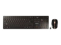 CHERRY DW 9100 SLIM - Ensemble clavier et souris - sans fil - 2.4 GHz, Bluetooth 4.2 - Belge - noir/bronze