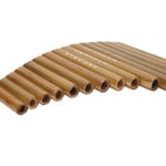 (Left-Hand)15 Pipes Pan Flute Bamboo G Key Panpipes Flute Traditional Chinese