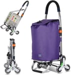 Push Cart Lightweight Lightweight and Strong Shopping Cart 2 in 1 Trolley Shopping Cart with 6 Wheels Waterproof Bag No Noise Each Side 3 Wheels Noiseless Maximum Capacity 50kg F: Green-c:Purple