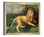 Kunst für Alle 'Encadré Image de Albrecht Dürer Lion, d'art dans Le Cadre de Haute qualité Photos Fait Main, 60 x 40 cm, Argent Raya