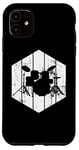 Coque pour iPhone 11 Batterie Dessin Joueur de batterie Kit de batterie