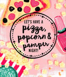 Pizza Popcorn & Pamper Night Friend Valentine's Day Greeting Card Glitter Cards