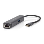 USB Multi-Port Adapter | USB 3.2 Gen 1 | USB-C Hane | HDMI Utgång / RJ45 Hona / USB-A Hona / USB-C Hona | 5 Gbps | 0.20 m | R