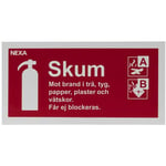 Skylt NEXA brandsläckare skum 10x20cm