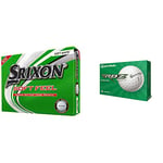 Srixon Soft Feel 12, White & TaylorMade RBZ Soft Dozen Golf Balls, White,2021