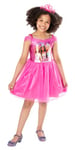 Rubies - Barbie Officiel - Déguisement Classique Barbie Princesse pour Enfants - Taille 5-6 ans -Robe Tutu Rose avec Top Imprimé Barbie - Costume pour Halloween, Carnaval, Noël