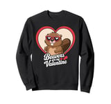 Beavers Are My Valentine Cute Beaver Heart Valentines Day Sweatshirt