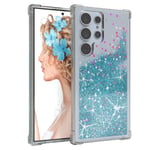 For Samsung Galaxy S24 Ultra Phone Cover Liquid Glitter Cover Phone Blue