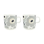 Marimekko Unikko muki 40 cl 2-pakkaus White-light grey-sand-dark blue