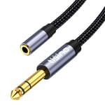 Adaptateur jack 6,35 mm à 3,5 mm pour amplificateurs, ampli de guitare, clavier, piano, Home Cinéma, casque, haut-parleur, etc. ¿ 1,5 m