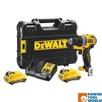 DeWalt DCD701L2 10.8v / 12v XR Brushless Sub Compact Drill Driver Inc 2x 3.0A...