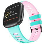 Twin Sport Rannekoru Armband Fitbit Versa 3 - Minttu/vaaleanpunainen