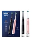 Oral-B Pro 3 - 3900 Cross Action - Black &Amp; Pink Electric Toothbrushes Designed By Braun