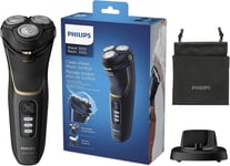 Philips Men's Rechargeable Cordless Dry or Wet Rotary Shaver Razor Series 3000 