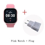 Montre Intelligente Wonlex Pour Enfants,Montre-Bracelet Intelligente,Prise En Charge De Whatsapppig Kt19pro,Android 8.0,Caméra Vidéo,Téléphone Intelligent Connecté,Gps,4g - Type Pink And Plug