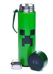 Puckator Bouteille Isolée (Gourde) en Acier Inoxydable avec Thermomètre Digital Boissons Chaudes ou Froides Minecraft - Creeper