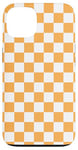 Coque pour iPhone 13 Carreaux Jaune-Orange Damier