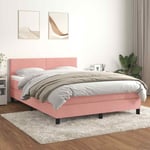 Lit � sommier tapissier avec matelas Rose 140x190 cm Velours