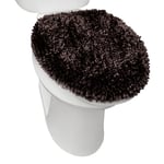 SoHome Spa Step Housse de siège de toilette en peluche lavable en machine Marron 47 x 49,8 cm