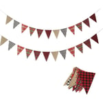 Färgglada flaggor Triangel Flagga Imitation Burlap Vimpel Banner, Multicolor Tyg Triangel Flagga för utomhusfest Bröllop Jul Födelsedag dekoration