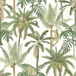 Amazonia Monkey Trees Jungle Papier Peint Blanc World of Wallpaper WOW043