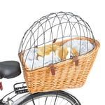 MaxxPet Panier Vélo pour Chien – Panier pour Chien – pour Porte-Bagages - Panier de vélo en Osier pour Petits Chiens – 55x35x51,5cm – Marron