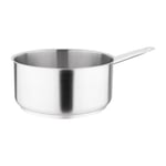 Vogue Stainless Steel Saucepan 5 Litre, Size: 24(Dia)cm, Induction Compatible, Lid Sold Separately (M950), All Cooking Surface Compatible, Profressional Grade Pot, Dishwasher Safe, M945