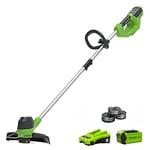 Greenworks G40LTK2 Cordless Strimmer & Double Line Spool 1.65mm String Diameter 4.8m incl. 3Packs