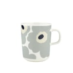 Marimekko - Unikko mugg 25 cl white light gray sand dark blue - Kaffekoppar - Sami Ruotsalainen - Grå