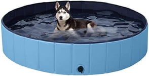 LYYJF Foldable Dog Swimming Pool Pet Puppy Bath Tub Kids Shower Indoor Outdoor,Blue,120x30CM