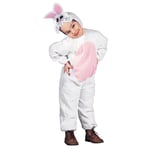 WIDMANN MILANO PARTY FASHION W Animaux, Costume de Lapin, Couleurs Vives, Confort 100% Polyester, avec Combinaison + Masque, Déguisement pour Enfant, Taille Unisexes, 36048, Blanc, 110 cm / 3-4 Ans