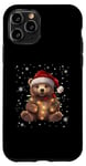 Coque pour iPhone 11 Pro Ours de Noël Lumières de Noël Père Noël Ours en peluche Noël